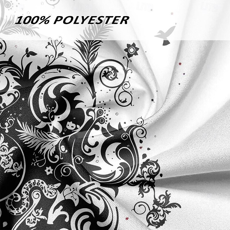 Men's Button Up Shirt Printed Shirts Long Sleeve Business Casual Formal Fall Winter Spring & Summer Turndown Print Button-Down Black3