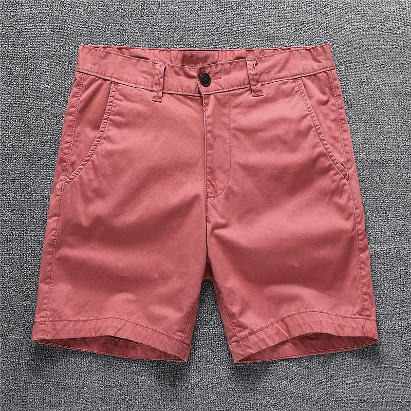 Men's Cargo Shorts Work Shorts Golf Shorts Buttons Pocket Plain Comfort Wearable Short Formal Work Daily Fashion Classic Style Black Red Micro-elastic