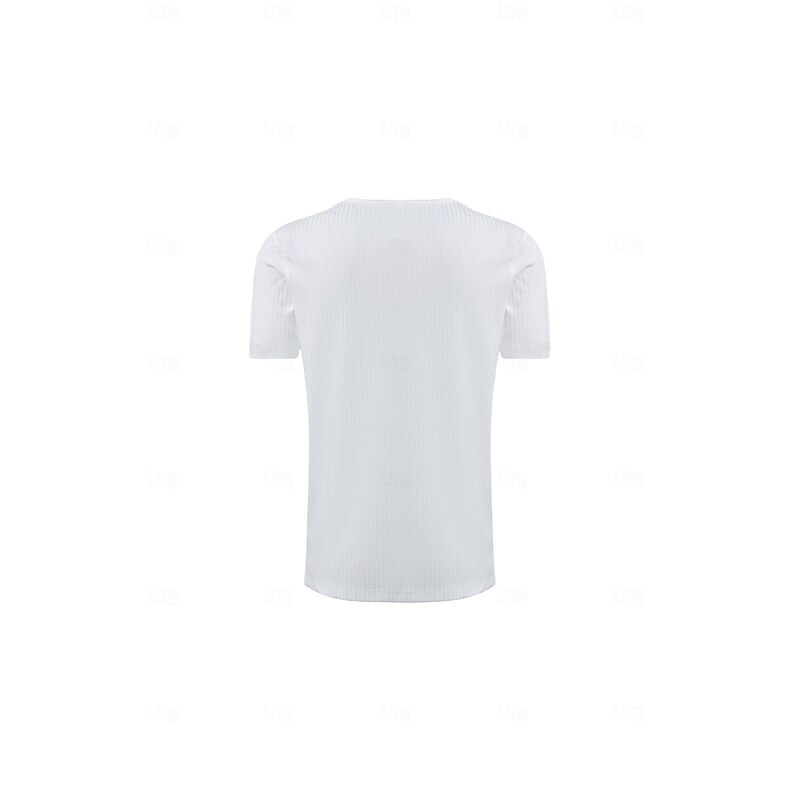 Men's Short Sleeve Shirt Muscle Shirt Ribbed Knit tee Tee Top Short Sleeve Solid Color Pit Strip Sports Daily Buttons Henley Outdoor Casual Summer Spring & Summer Dark Grey Black White Henley T-Shirt3