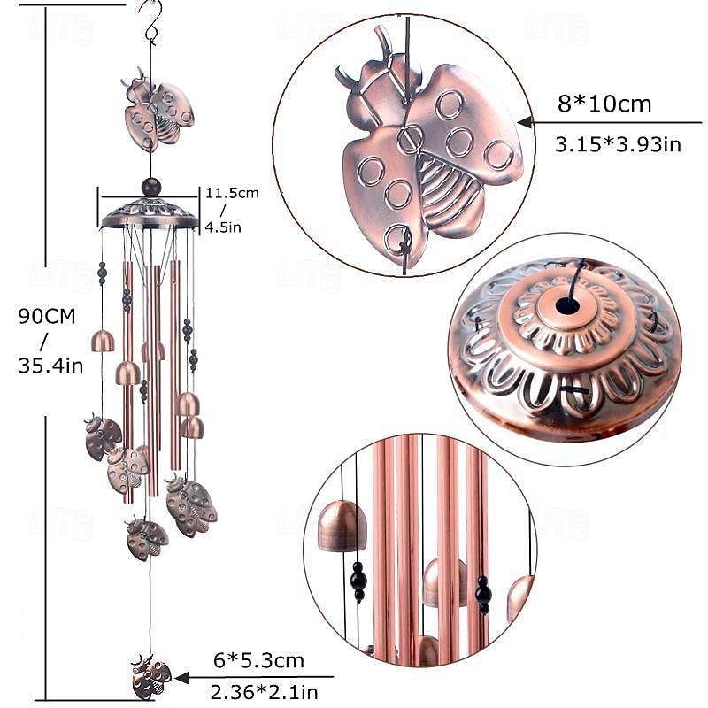 Pure Hand-Made Copper Wind Chimes,Animals Wind Chimes for Outside Clearance Copper Windchimes Outdoors Patio Decor House Warming Gifts Outdoor Wind Chimes Garden Decor for Outside Porch Yard Decoratio 17