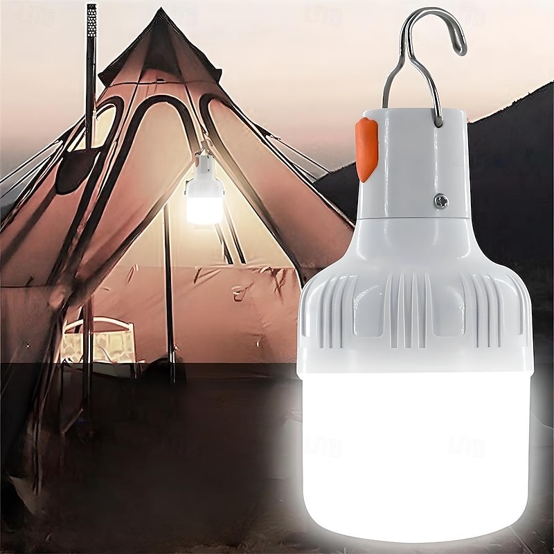 Outdoor USB Rechargeable LED Lamp Bulbs 60W Emergency Light Hook Up Camping Fishing Portable Lantern Night Lights