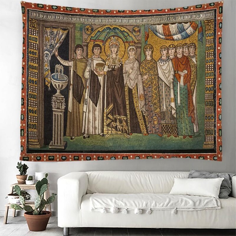 Medieval Tapestry Middle Age Tapestry Byzantine Art Religious Art Large Tapestry Mural Decor Photograph Backdrop Blanket Curtain Home Bedroom Living Room Decoration3
