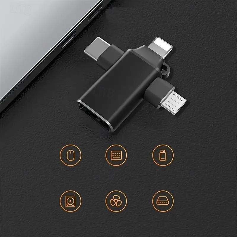 Applicable To Apple Huawei Typec Adapter OTG 3-in-1 Tablet Reading U Disk Mouse USB3.0 Converter3