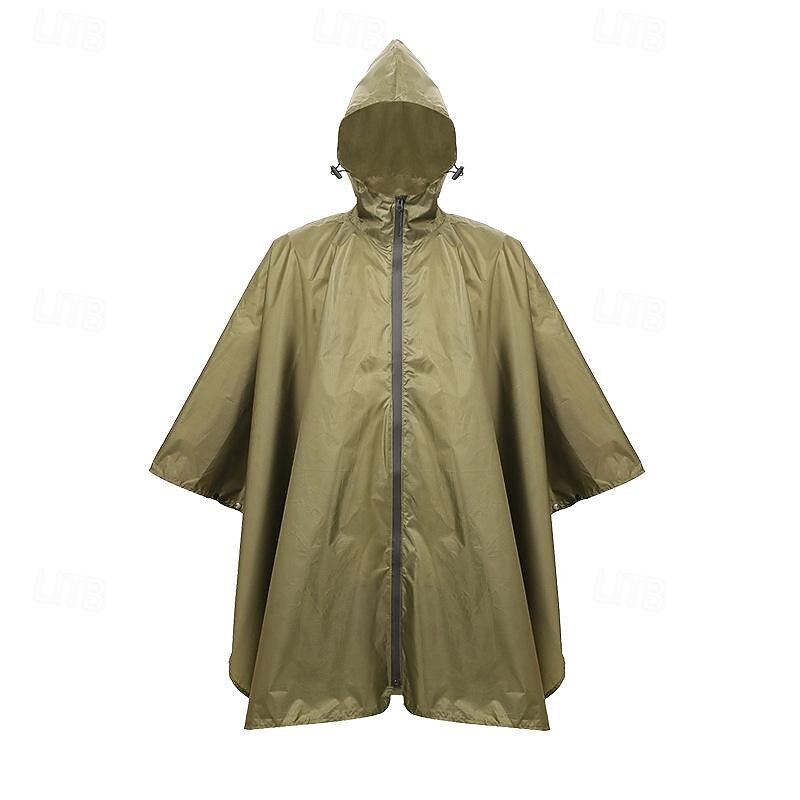 Unisex Hiking Raincoat Outdoor Waterproof Lightweight Rip-resistant Hiking Outfits Hiking Clothes Spring Autumn / Fall Hoodie Raincoat Rain Poncho Solid Color Black Army Green2