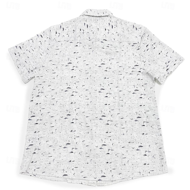 Men's  Shirt Solid Color Comfortable Business Casual Short Sleeve Sports & Outdoor Casual Daily Summer Turndown White Viscose Fabric4