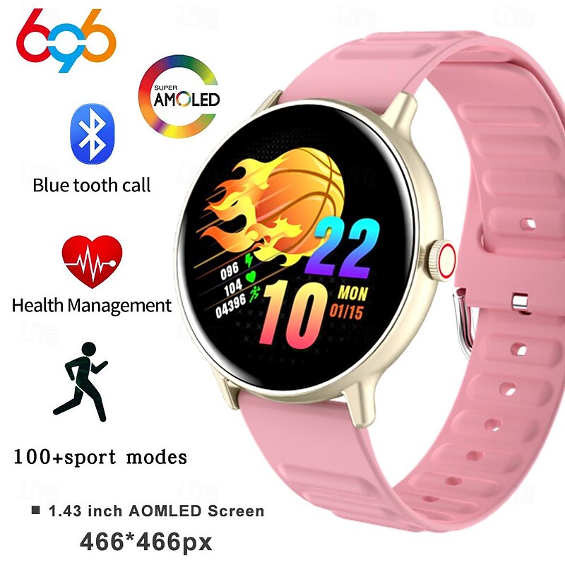 696 Y88 Smart Watch 1.43 inch Smartwatch Fitness Running Watch Bluetooth ECG+PPG Pedometer Call Reminder Compatible with Android iOS Women Men Hands-Free Calls Message Reminder IP 67 46mm Watch Case2