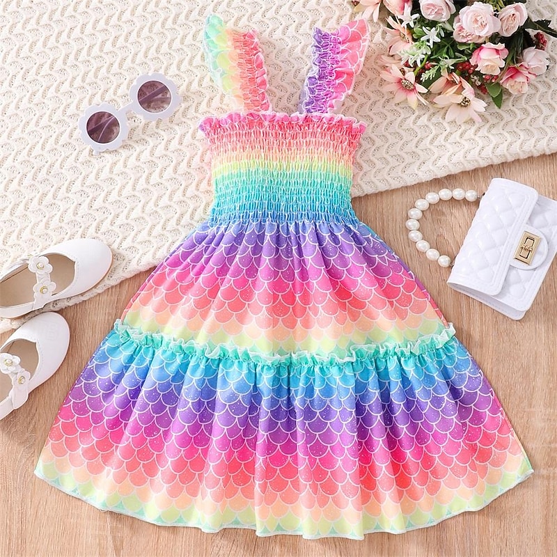 Girl Dress Soft Sleeveless Love Print Princess Dresses for Kids Summer Girls Clothes Children Birthday Party Ball Dress2