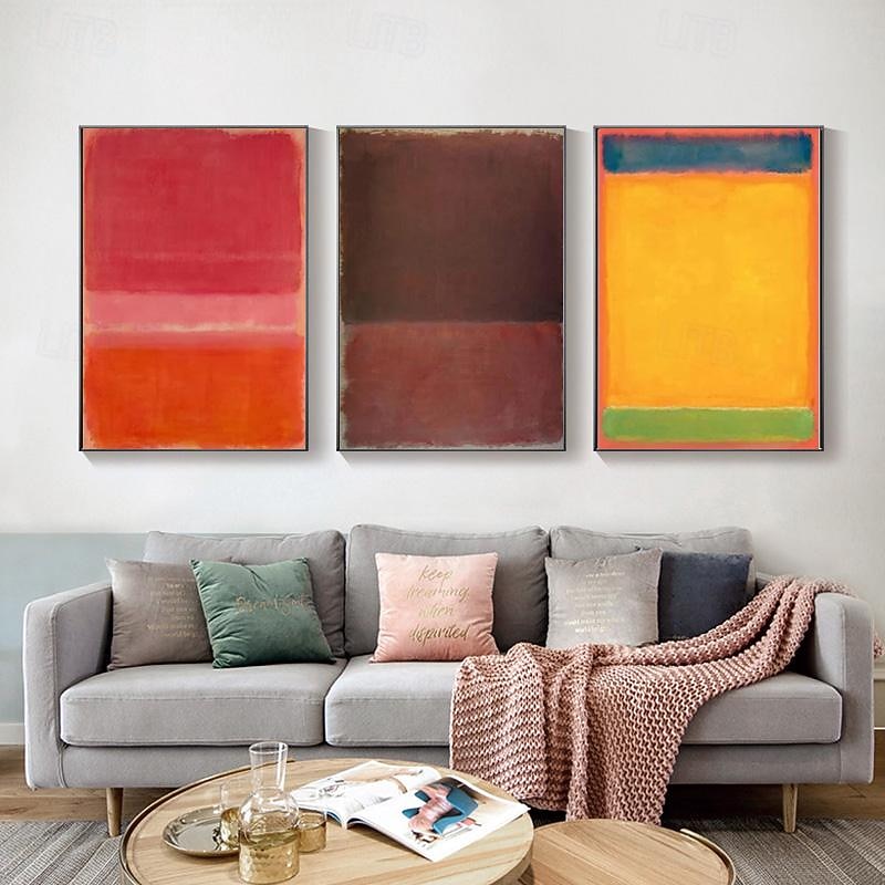 Morden Wall Decor Mark Rothko Hand painted Rothko Canvas Abstract Art Interior Design Minimalism art Painting Home Decor Stretched Frame Ready to Hang3