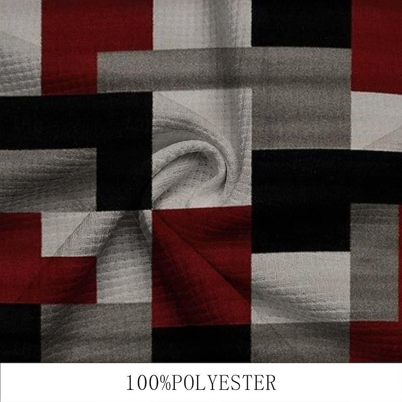 Men's Waffle Polo Shirts Golf Shirt Short Sleeve Polo Shirts Collared Shirts Casual Vacation Wear Formal Wear Festival Wear Buttons 3D Print Summer Spring Red3