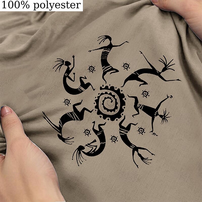 Men's Tribal Bandana Print T Shirt T shirt 3D Print Crew Neck Shirt Vacation Ethnic Athleisure Sports Outdoor Casual Hiking Brown Summer Spring Clothing Apparel S M L XL XXL XXXL3