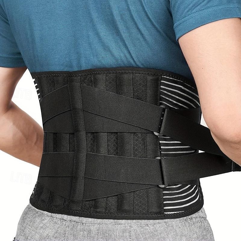 Dual Compression Fitness Belt - Adjustable Lumbar Support, Posture Correction & Slimming Waist Trainer for Exercise