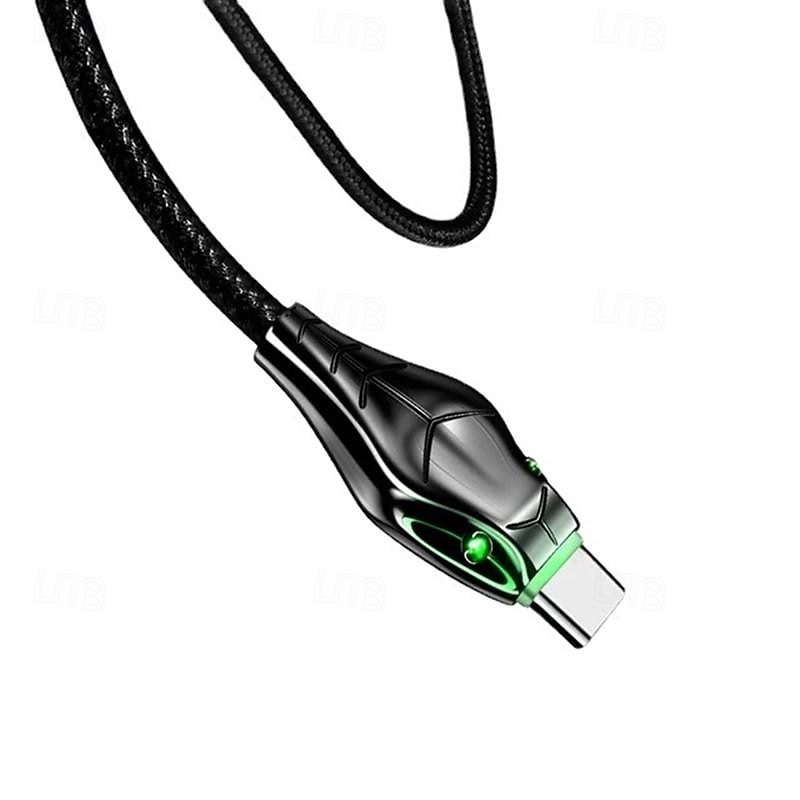 100W Zinc Alloy Snakehead Lamp Data Cable Is Suitable For Type-c Black Mamba Fast Charge Data Cable 5A2