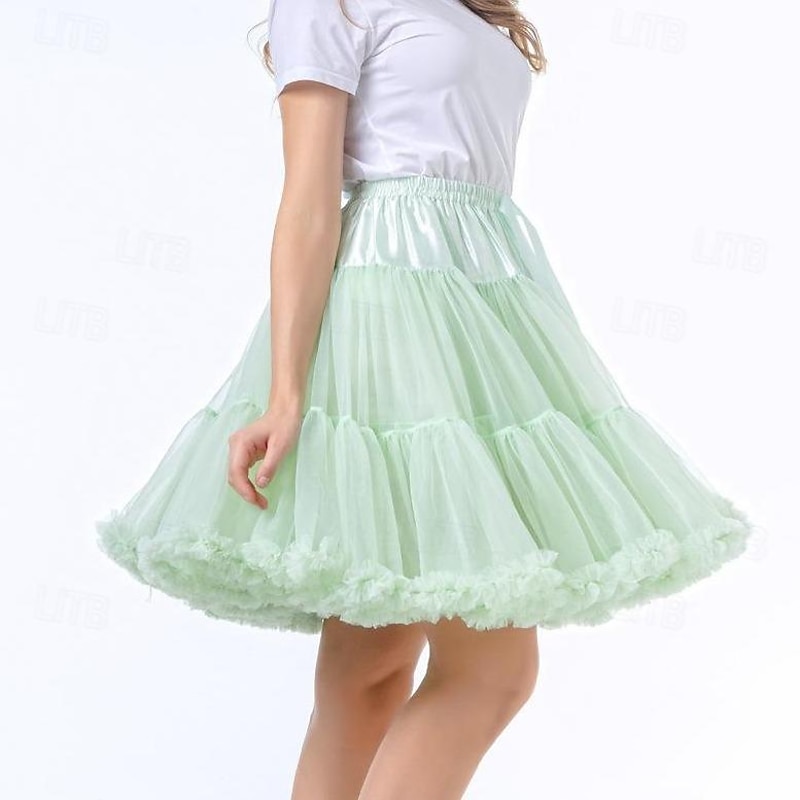 Retro Vintage 1950s Petticoat Hoop Skirt Tutu Under Skirt Tulle Skirt Princess Women's 15.7''/ 21.7'' Halloween Party / Evening Skirts4