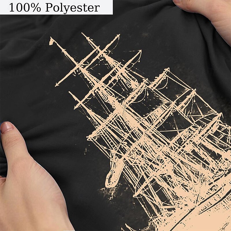 Graphic Ship Compass Fashion Athleisure Street Style Men's 3D Print T shirt Tee Street Daily T shirt Black Khaki Crew Neck Shirt Summer Spring Clothing Apparel S M L XL XXL XXXL3