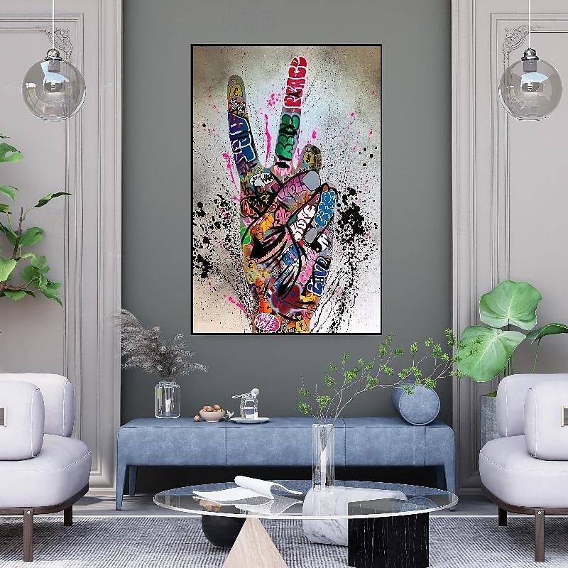 Graffiti Art Canvas Painting hand painted  Fist Inspirational Painting and street art oil paiting pop art painting  Handmade The Wall Art Picture for Living Room painting Cuadros Home Decor2