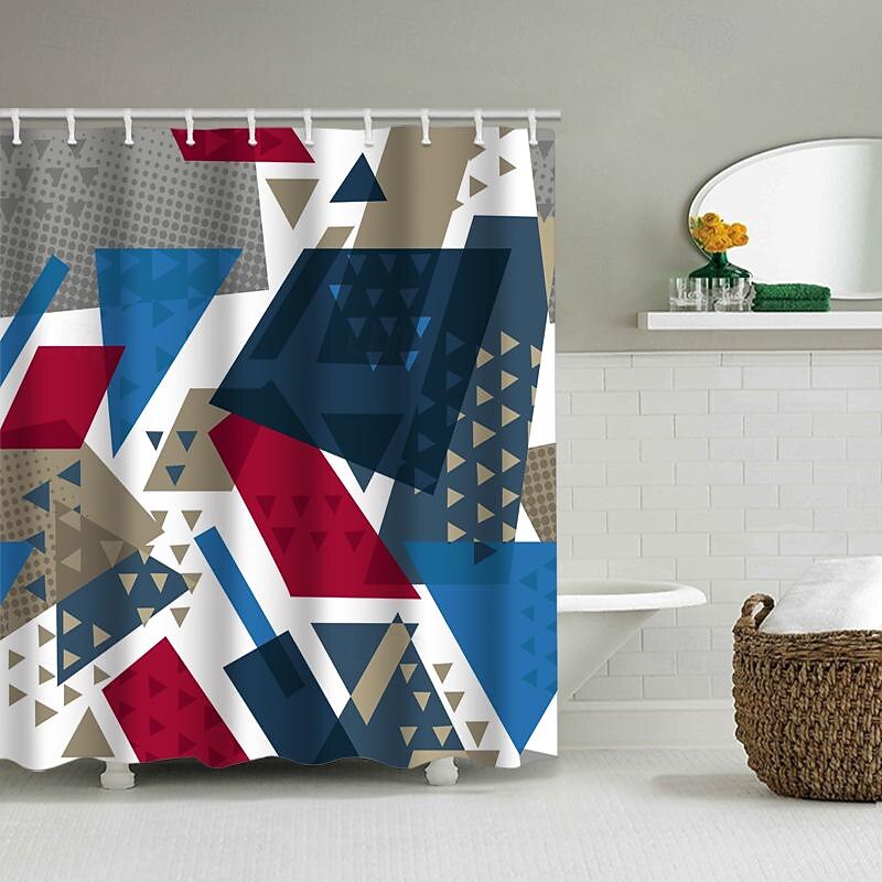 Shower Curtain with Hooks 180cm*180cm(70"*70") Polyester Washable Waterproof Pattern Bathroom Bathtub Decor Abstract3