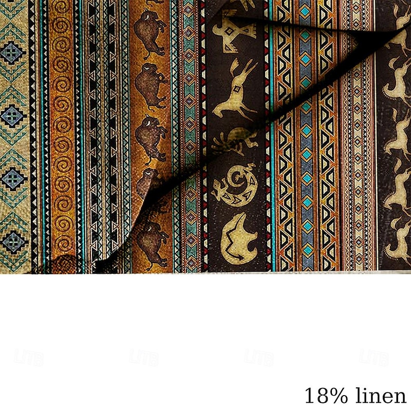 Men's Shirt Linen Shirt Retro Shirts Vintage Shirt Ethnic Shirt Tribal Daily Blue Green khaki Short Sleeve Turndown Summer Spring Clothing Apparel3