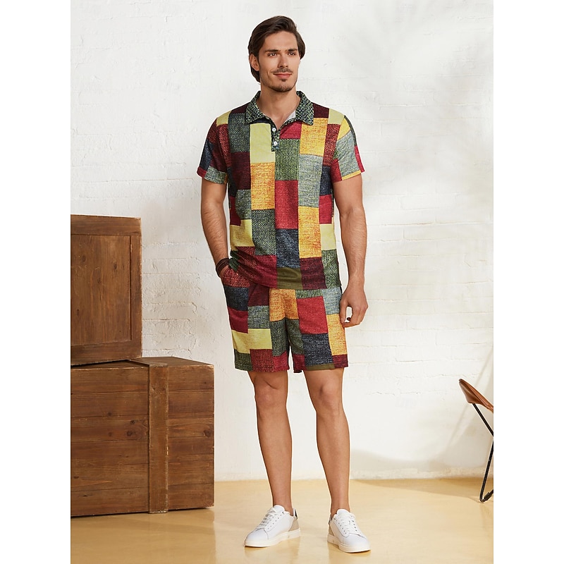 Men's Graphic Color Block Patchwork Shorts Summer Shorts Casual Shorts Mid Waist Fashion Streetwear Designer Casual Daily Holiday Drawstring Pocket Elastic Waist Designer Clothing Apparel4