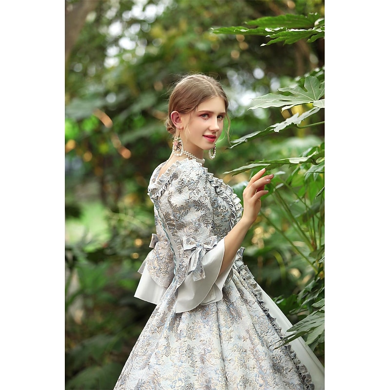 Victorian Vintage Inspired Medieval Dress Party Costume Prom Dress Princess Shakespeare Flower / Floral Ball Gown Fancy Dress Women's Halloween Carnival Valentine's Day Party Evening Party Stage4