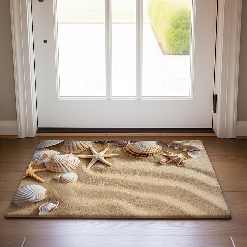 Beach Shells Doormat Kitchen Mat Floor Mat Non-Slip Area Rug Oil Proof Rug Indoor Outdoor Mat Bedroom Decor Bathroom Mat Entrance Rug4