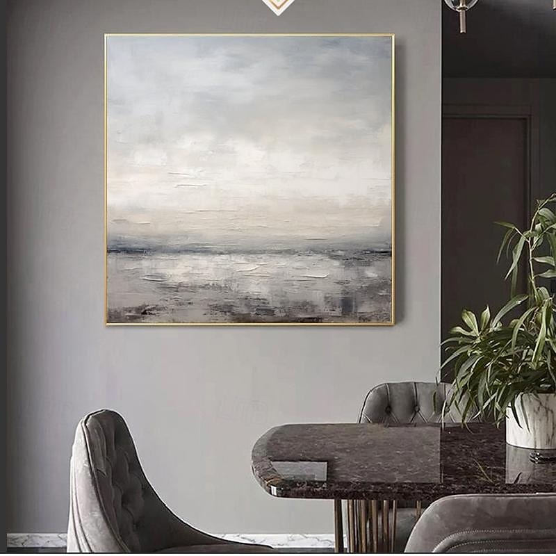 Abstract Skyline Painting hand painted Extra large wall art pain ting handmade gray landscape painting on canvas large wall art gold abstract mordern painting for Bedroom Living room painting3