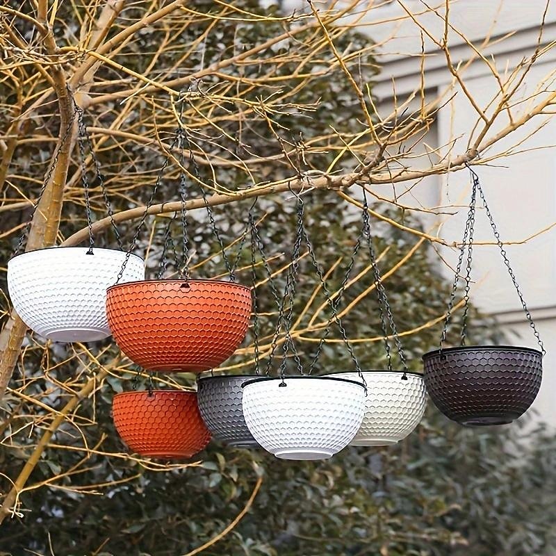 Hanging Planters Self Watering Hanging Baskets Dark Grey For Indoor Outdoor Plants Flower Plant Pots3
