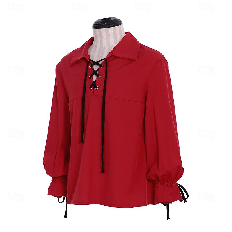 Victorian Medieval Renaissance Blouse / Shirt Pirate Viking Fancy Dress Men's Celtic Pirate Halloween Carnival Masquerade Performance LARP Ren Faire Adults' Shirt3