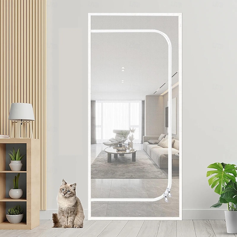 Upgraded Pet Screen Door,Nano-coated Cat Screen Door for Living Room,Anti-mosquito Anti-pet Screen Net with Zipper for Bedroom, Living Room, Kitchen