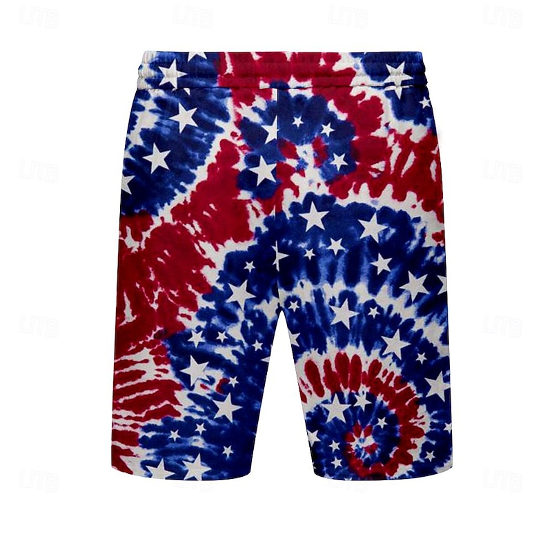 Men's Star Tie Dye Swim Shorts Board Shorts Swimming Trunks Mid Waist Fashion Streetwear Designer Casual Daily Holiday Pocket Drawstring Elastic Waist Designer Clothing Apparel2