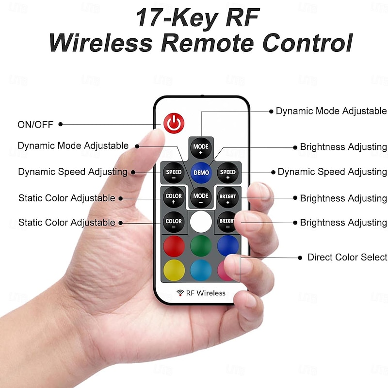 USB RGB COB LED Strip Light 1-5M 5V Intelligent Discoloration Strip Light  APP Controls Music Synchronization Light Strip or Equipped with RF Wireless Controller Suitable for Indoor Decoration TV Comp4