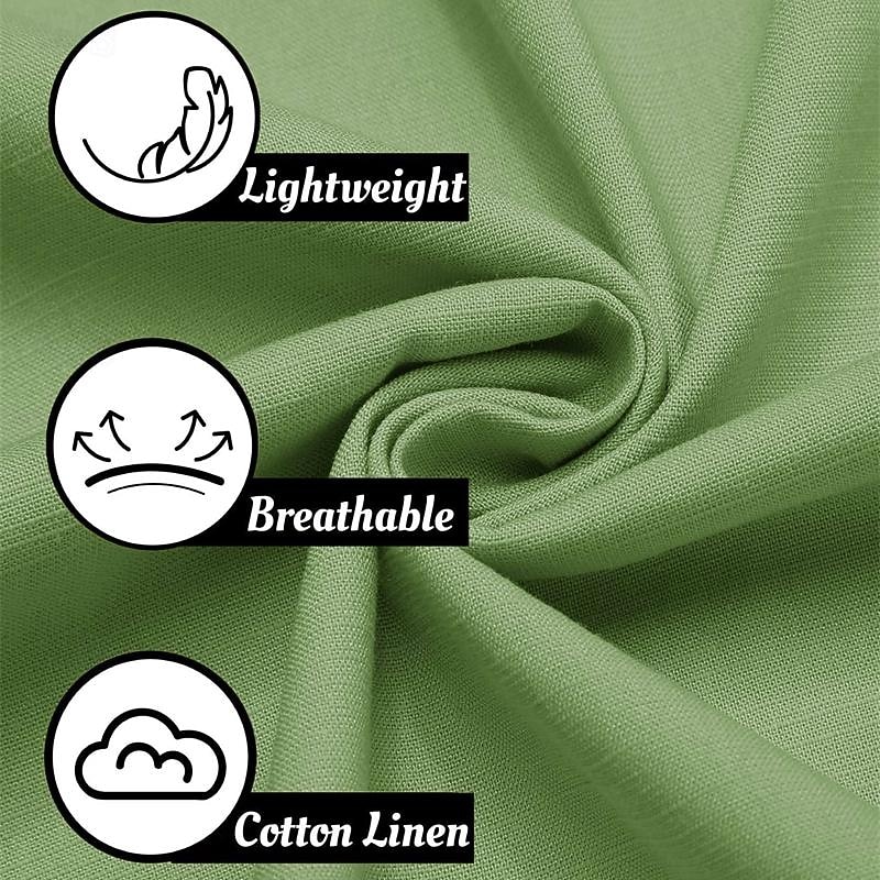 Men's Shorts Linen Shorts Summer Shorts Pocket Front Pocket Straight Leg Plain Comfort Breathable Knee Length Outdoor Vacation Party Fashion Basic White Blue2