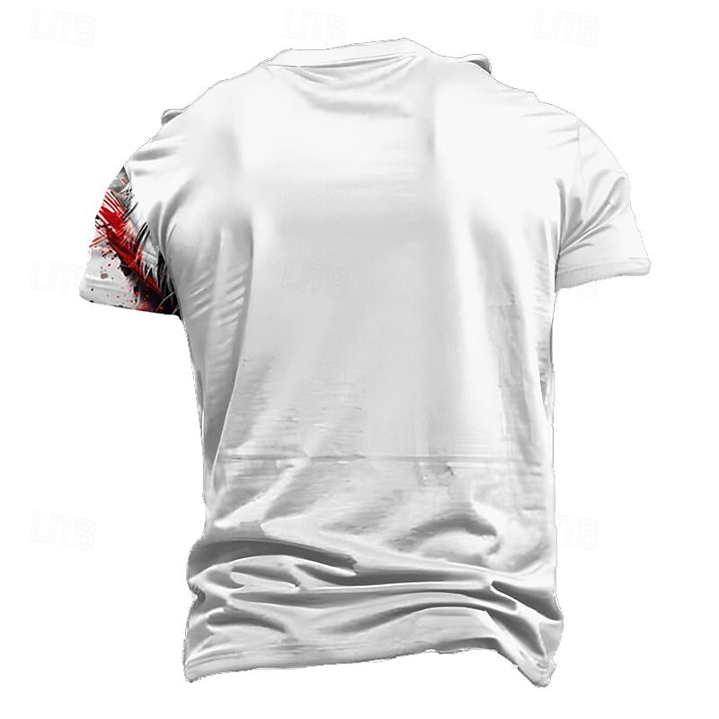 Men's Animal Tiger T Shirt T shirt 3D Print Crew Neck Shirt Fashion Athleisure Street Sports Outdoor Black / White White Summer Spring Clothing Apparel S M L XL XXL XXXL2