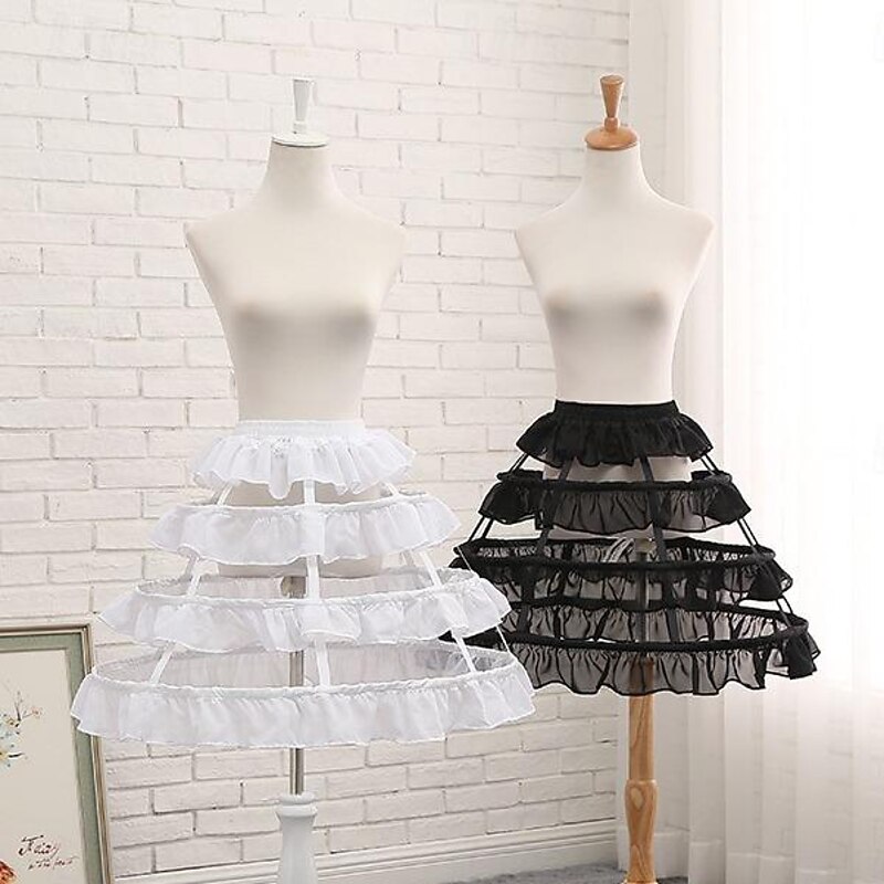 Cosplay Lolita Knee Length Petticoat Hoop Skirt Under Skirt Crinoline Princess Fancy Dress Women's Masquerade Party Bachelorette Party Adults' Petticoat