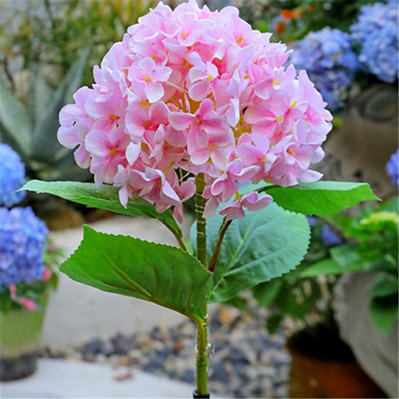 Simulation Hydrangea Solar Ground Lamp Outdoor Waterproof Garden Lawn LED Lights, Realistic LED Flowers Powered Decorative Ground Solar Flower Lights for Lawn Decoration Yard Backyard Decor Gift4