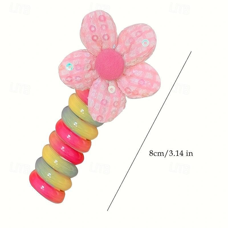 Kids Girls' Hair Accessories Solid Color Pink love Pink bear3