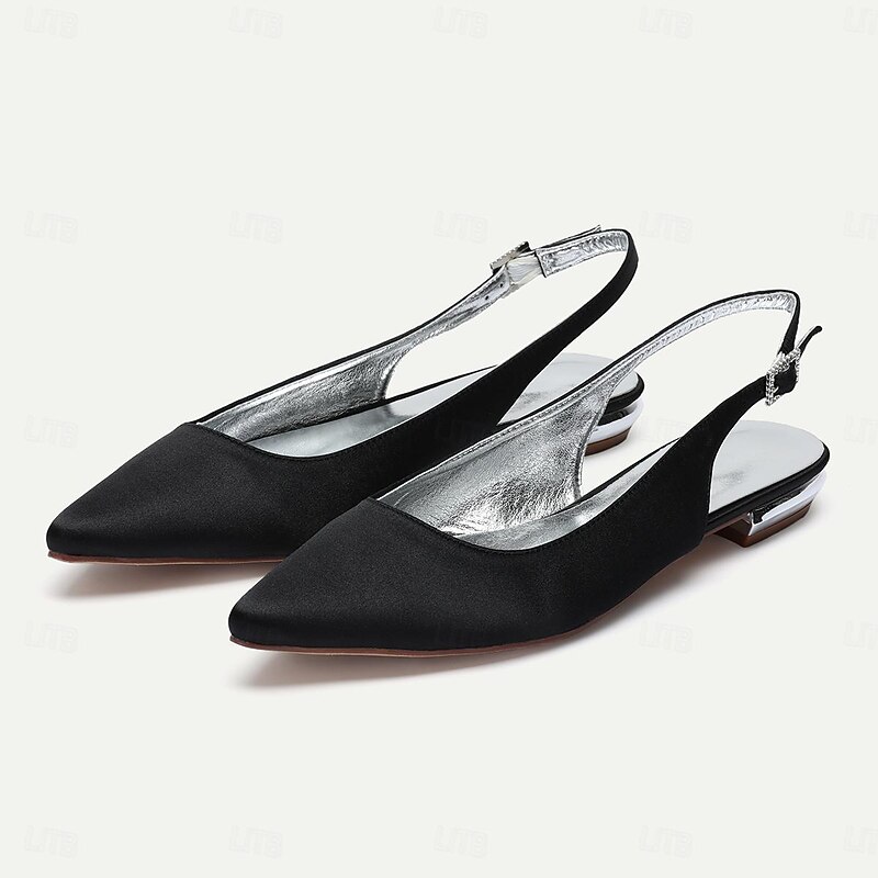Women's Elegant Navy Blue Slingback Heels with Pointed Toe, Perfect for Weddings and Formal Events