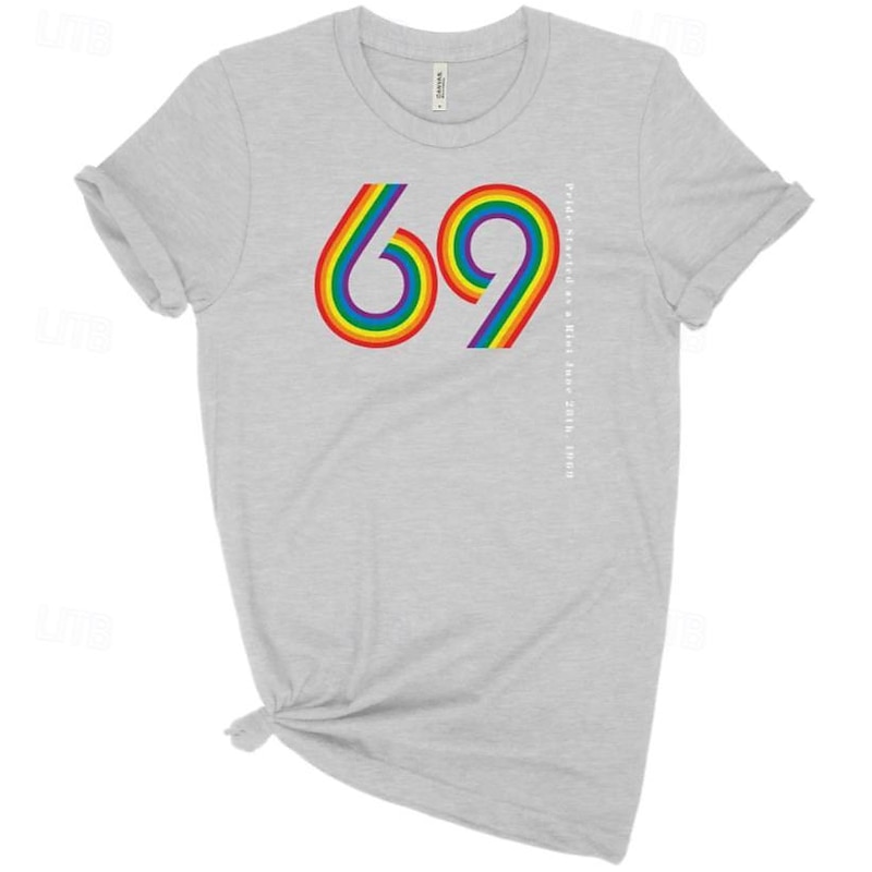 LGBT LGBTQ T-shirt Pride Shirts Rainbow 69 Lesbian Gay For Unisex Adults' Halloween Carnival Masquerade Hot Stamping Pride Parade Pride Month2