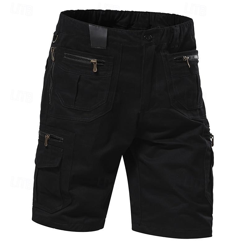Men's Tactical Shorts Cargo Shorts Capri Pants Buttons Zipper Pocket Plain Wearable Calf-Length Outdoor Daily Camping & Hiking Fashion Classic Black Green4