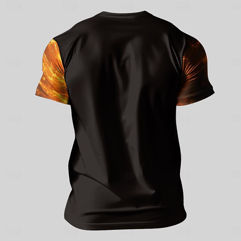 Men's Graphic Animal Flame Eagle Mars T Shirt Short Sleeve T shirt 3D Print Crew Neck Shirt Fashion Designer Athleisure Street Sports Outdoor Black Summer Spring Clothing Apparel S M L XL XXL XXXL2