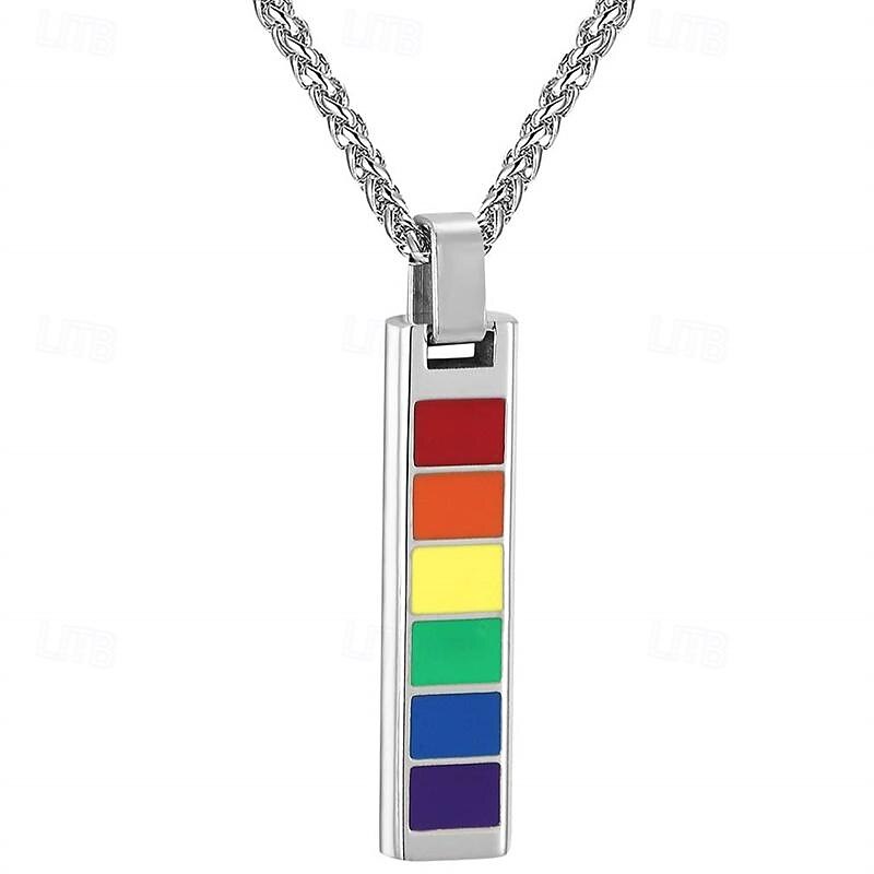 Stainless Steel/925 Sterling Silver Necklace LGBT Gay Pride Jewelry Rainbow Pendant Necklace Gift For Men/Women2