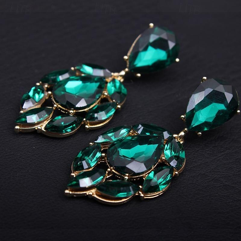 Women's Cubic Zirconia Stud Earrings Drop Earrings Hoop Earrings Long Drop Elegant Stylish Luxury Romantic Sweet Earrings Jewelry White / Green For Wedding Party Anniversary Valentine's Day Holiday2