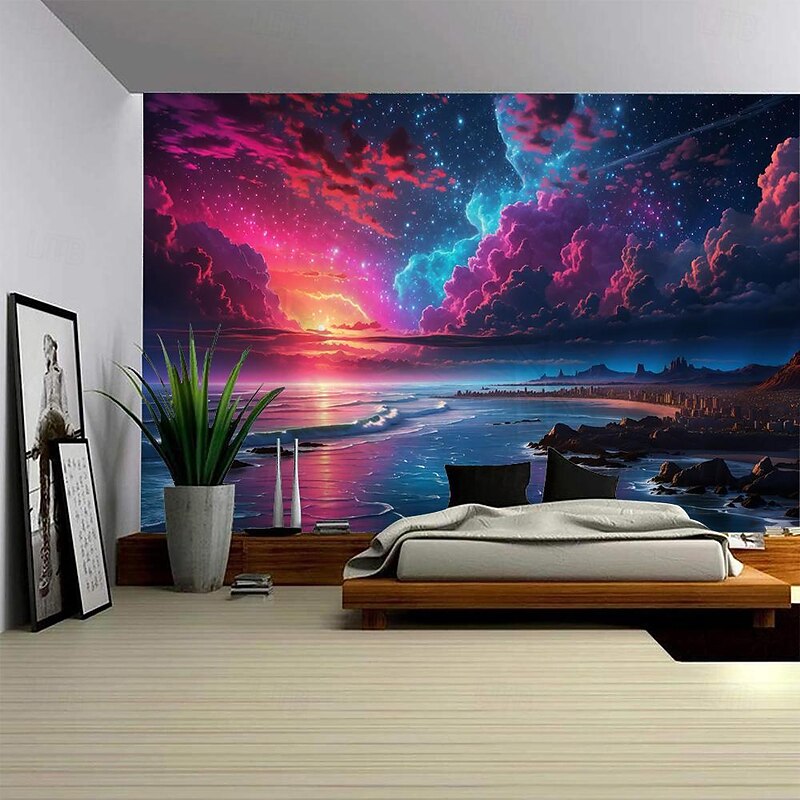 Galaxy Universe Hanging Tapestry Wall Art Large Tapestry Mural Decor Photograph Backdrop Blanket Curtain Home Bedroom Living Room Decoration4