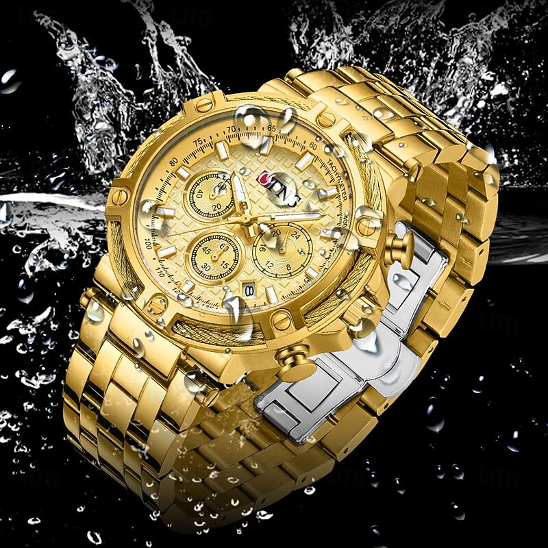 OFNS Men Quartz Watch Fashion Casual Wristwatch Luminous Calendar Waterproof Decoration Steel Watch2