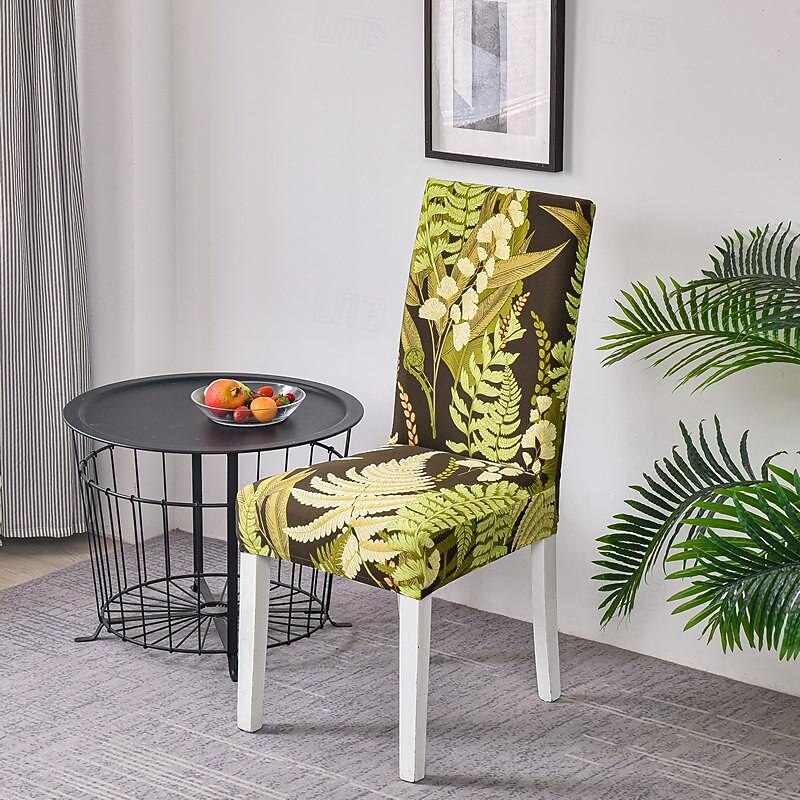 Dining Chair Cover Elastic Seat Slipcover High Back Dining Chair Cover Stretch Chair Covers for Wedding Hotel Banquet Dining Room Office Anti-dirty Removable 10
