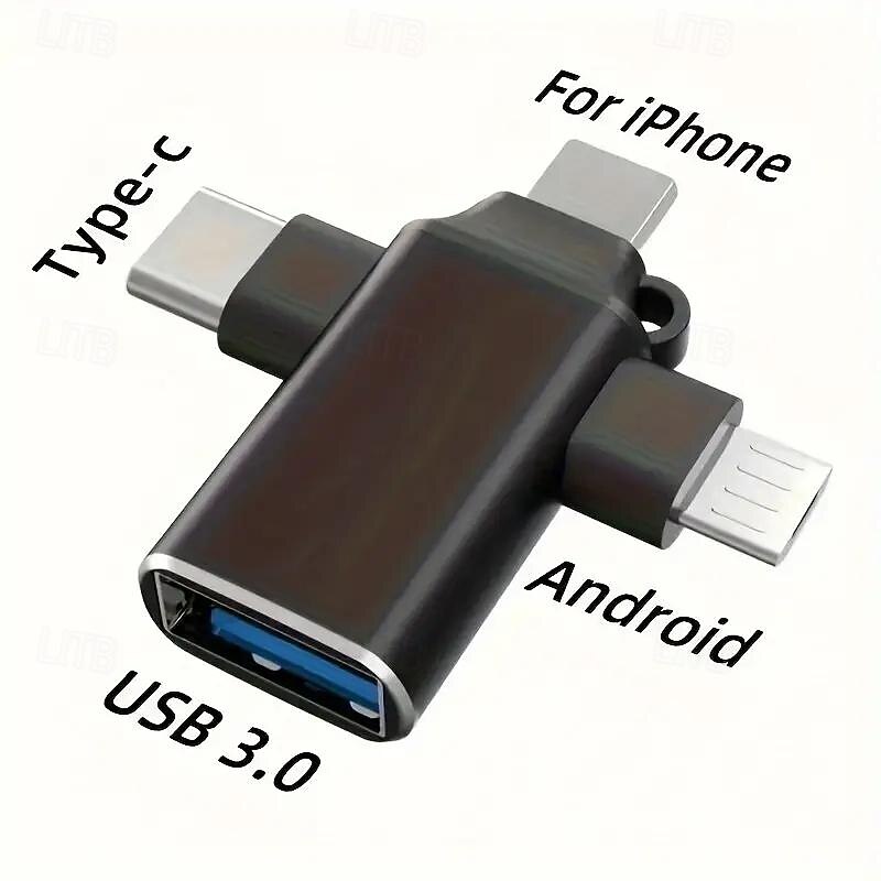 Applicable To Apple Huawei Typec Adapter OTG 3-in-1 Tablet Reading U Disk Mouse USB3.0 Converter