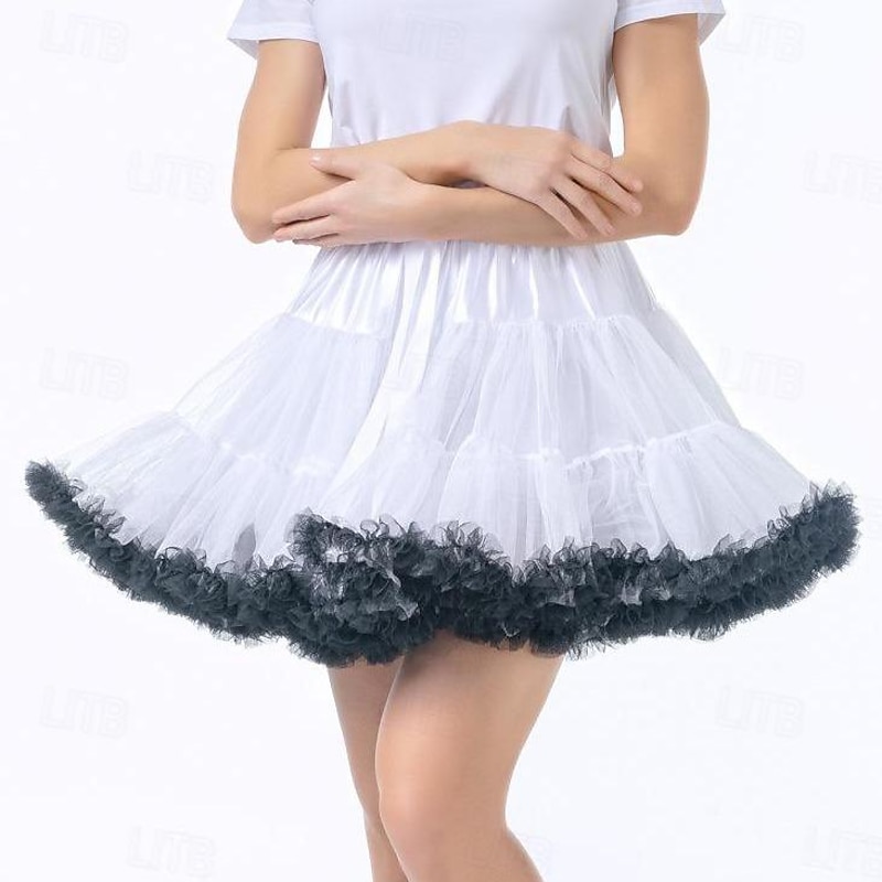 Retro Vintage 1950s Petticoat Hoop Skirt Tutu Under Skirt Princess Fancy Dress Women's Halloween Carnival Masquerade Bachelorette Party Adults Skirts2