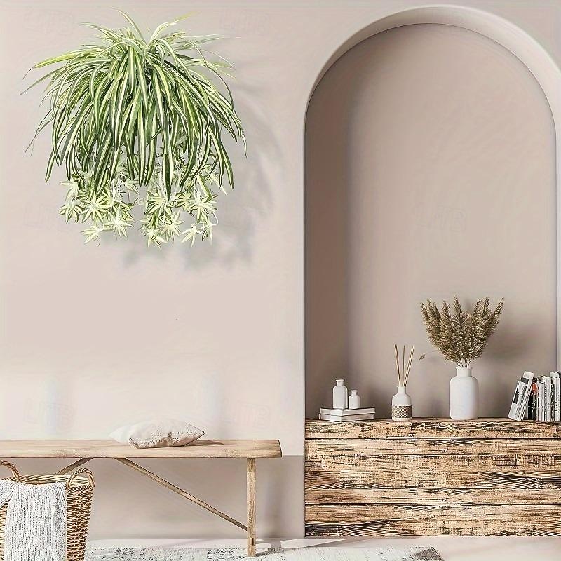 1pc 60CM Large Artificial Hanging Plants, Fake Spider Plants for Home Indoor Decor, Fake Greenery for Home Garden Office Wedding Decoration2