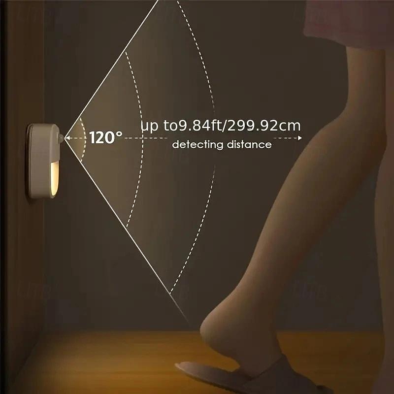 LED Motion Sensor Night Light, Indoor LED Night Read Light Battery Operated Night Light Motion Sensor Light Indoor for Bedroom, Kitchen, Stairs, Hallway, Office4