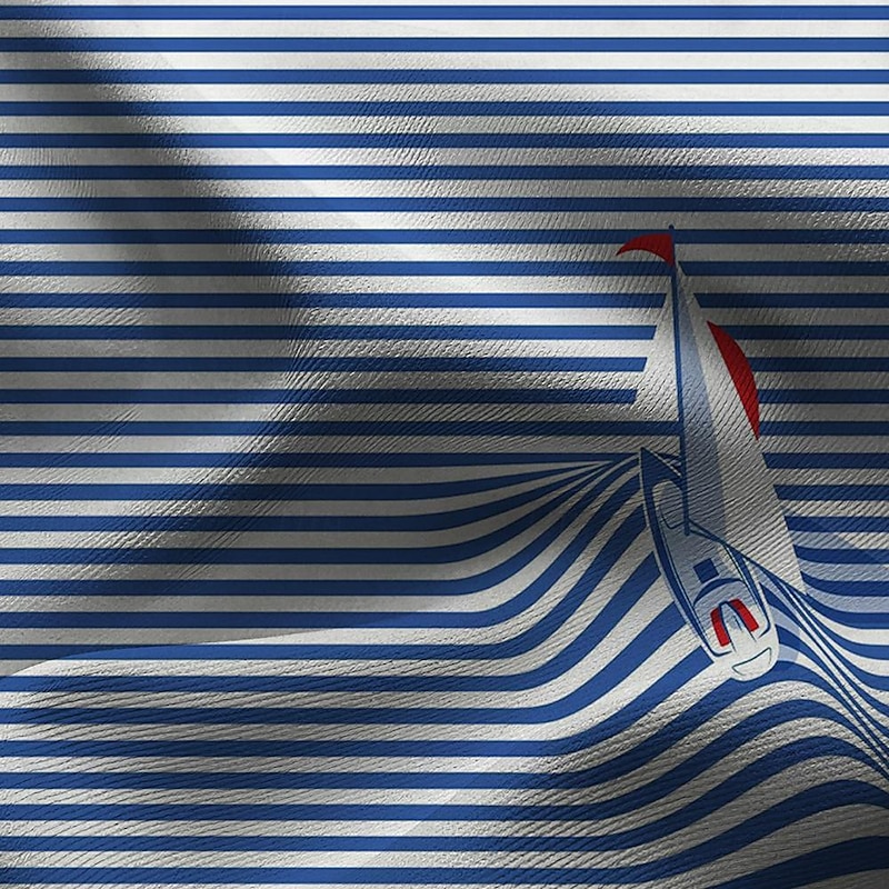 Men's Stripe Sailboat Swim Trunks Swim Shorts Board Shorts Mid Waist Fashion Streetwear Designer Casual Daily Holiday Pocket Elastic Waist 3D Print Designer Clothing Apparel3