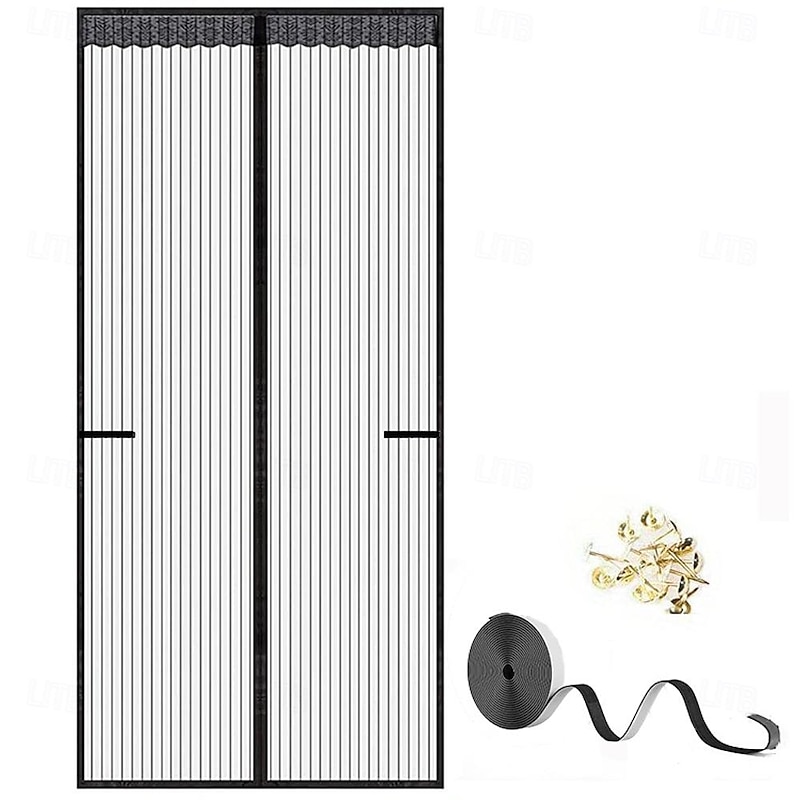 Magnetic Fly Screen Door, Home Insect Protection Balcony Door, Magnetic Curtain, Fly Screen, Windproof for Balcony Door, Living Room, Cellar Door and Patio Door, Adhesive3